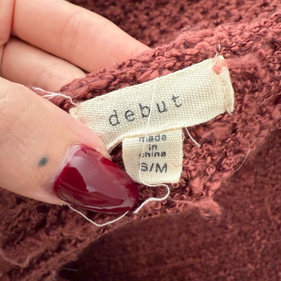 Debut mauve rose knot backless sweater knit - Picture 3 of 3